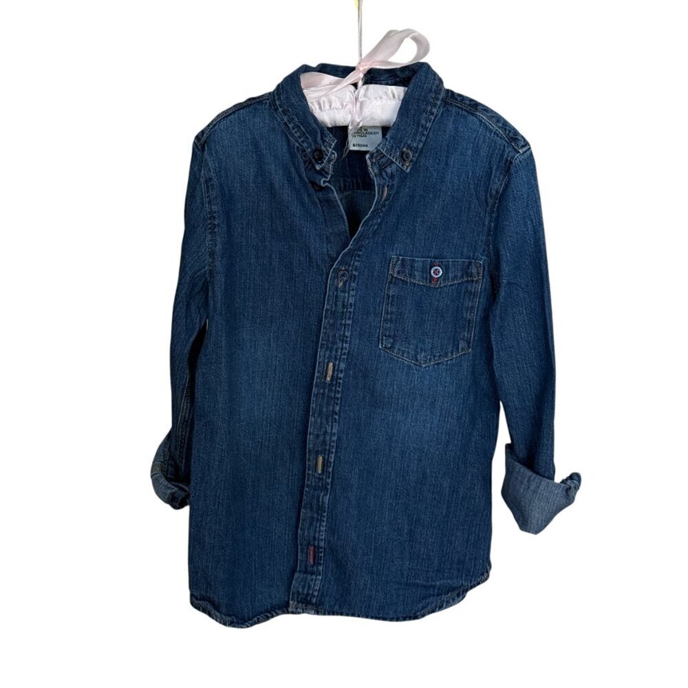 H&M GIRLS DENIM BUTTON DOWN SHIRT - Picture 3 of 6